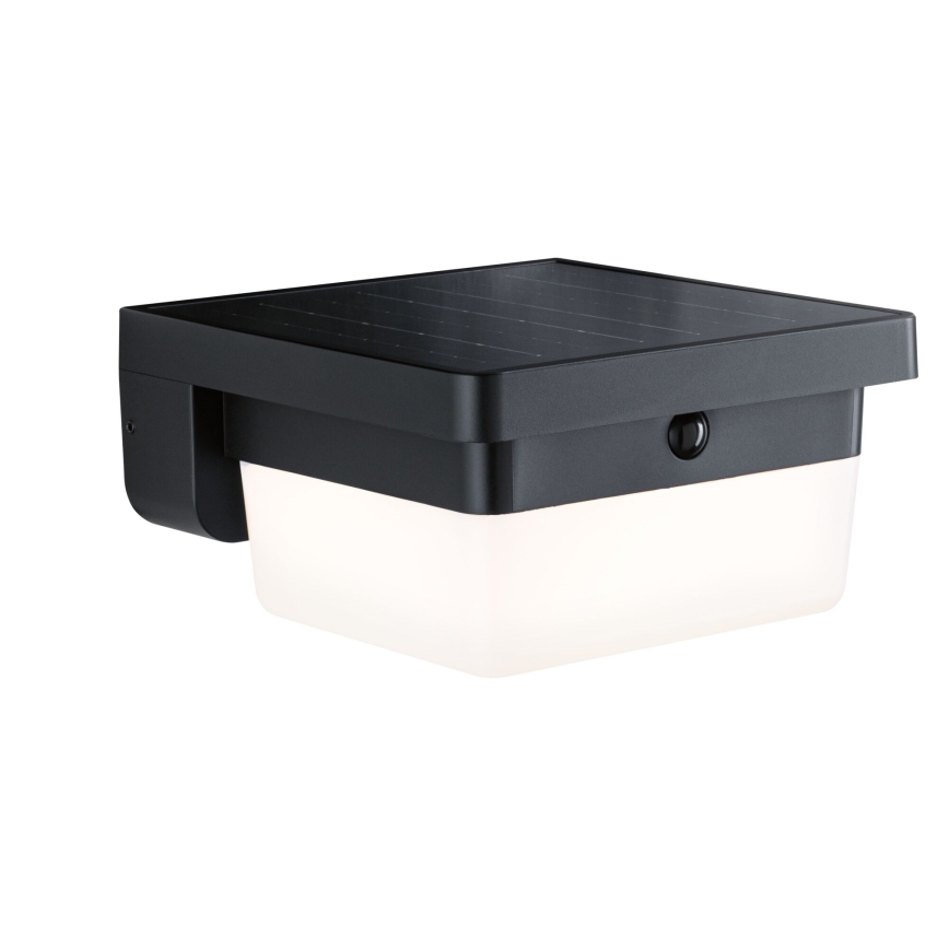 Paulmann 95748 - LED/2.3W IP44 Solar wall light with sensor ISLEEN 3.7/230V 4000 mAh black