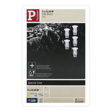 Paulmann 98892 - Extension SET 5X LED/0,16W IP67 Outdoor recessed light MICRO 12V