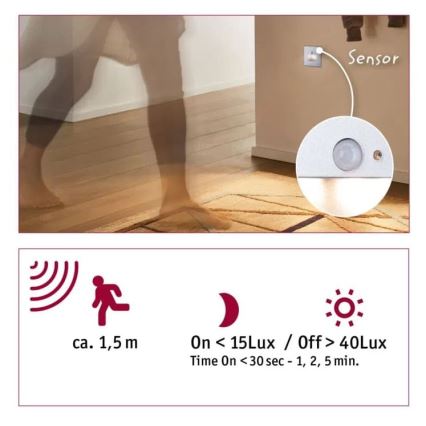 Paulmann  93134 - LED/1,2W Staircase light with sensor EDGE 230V matte chrome
