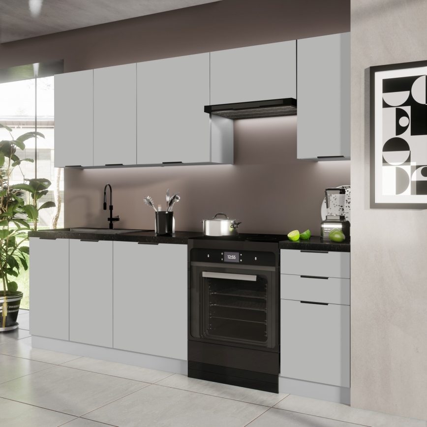 PEARL 240 cm Grey Kitchen Unit