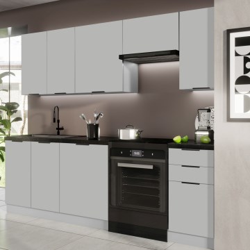PEARL 240 cm Kitchen Unit, Grey