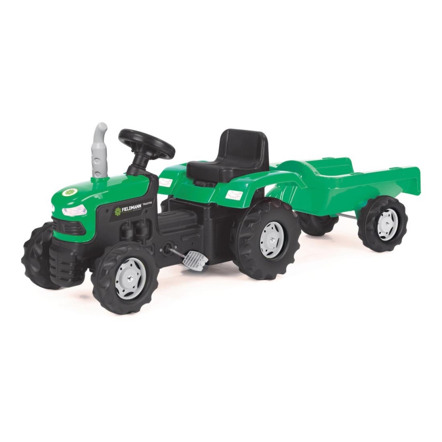 Pedal tractor with a cart black/green