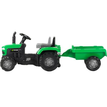 Pedal tractor with a cart black/green