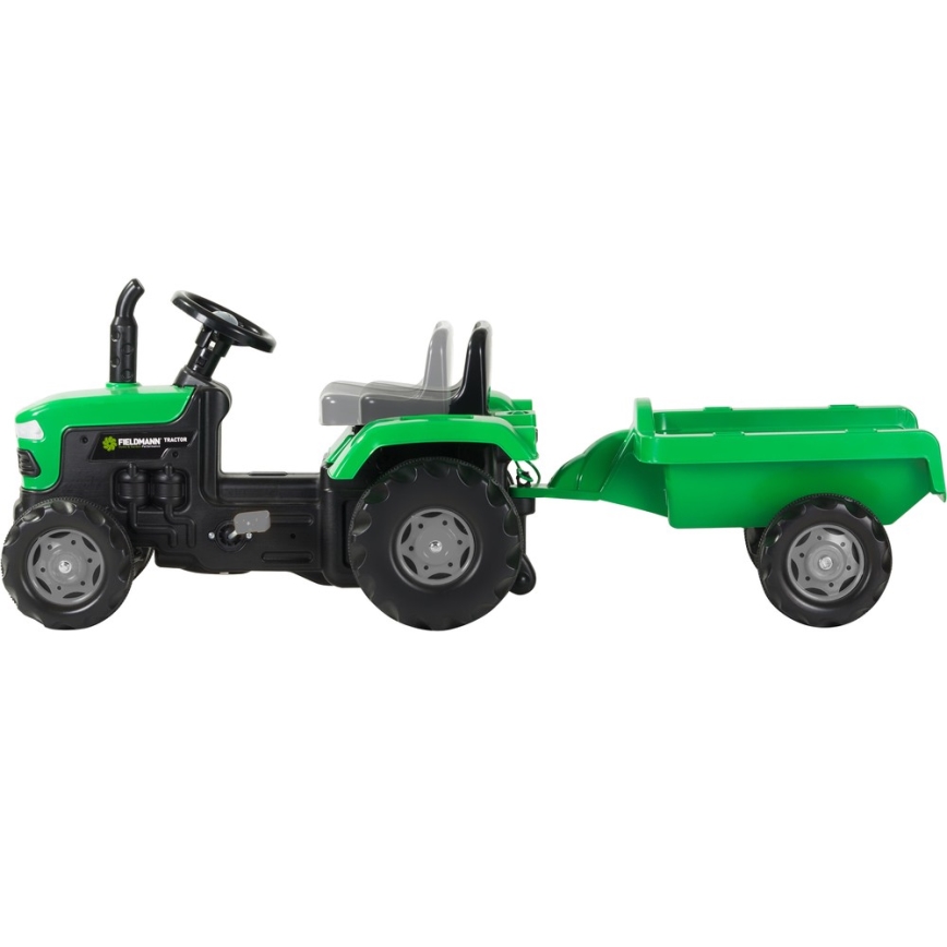 Pedal tractor with a cart black/green