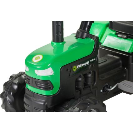 Pedal tractor with a cart black/green