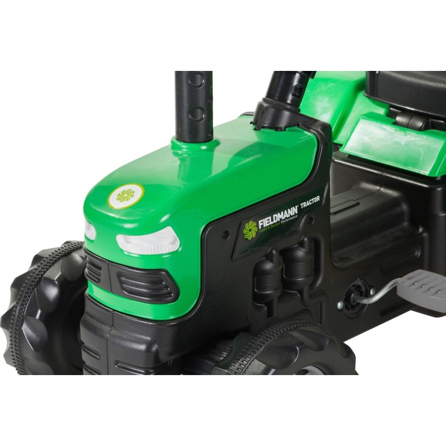 Pedal tractor with a cart black/green