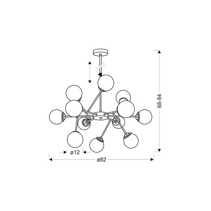 Pendant chandelier BEST 12xE14/40W/230V