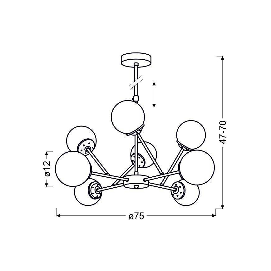 Pendant chandelier BEST 8xE14/40W/230V