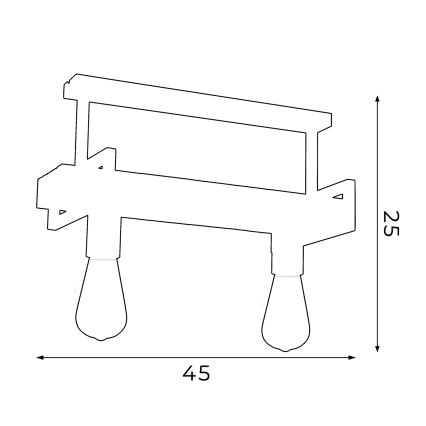 Pendant chandelier HARD 2xE27/60W/230V