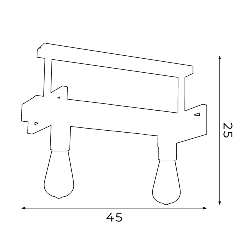 Pendant chandelier HARD 2xE27/60W/230V