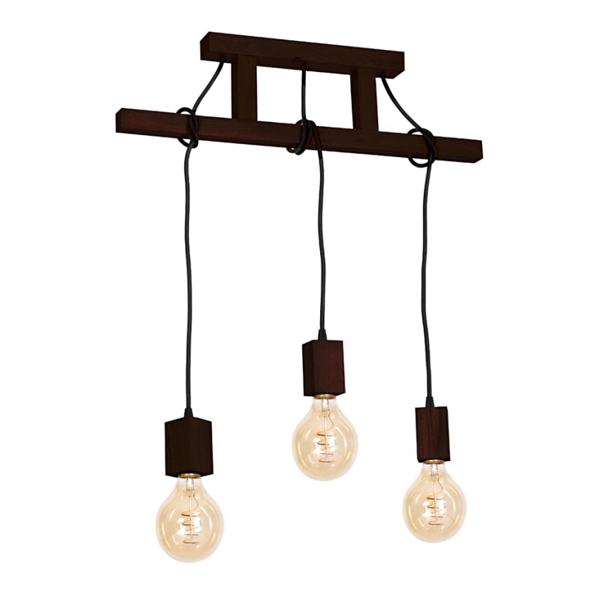 Pendant chandelier JACK 3xE27/40W/230V brown wood