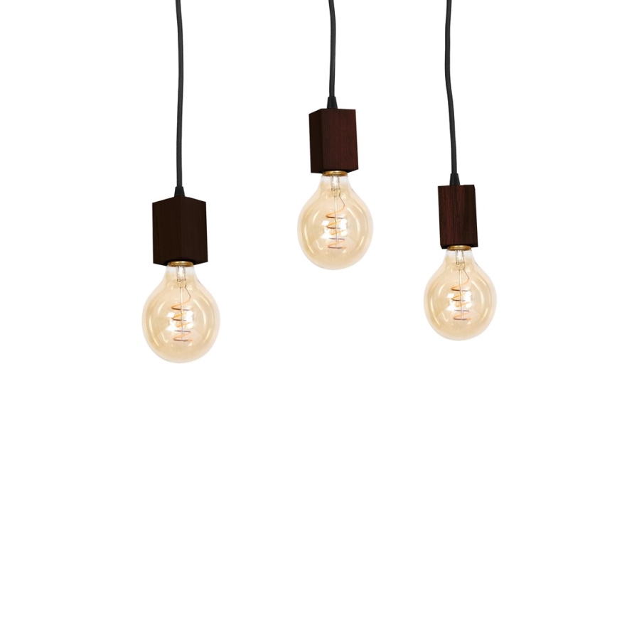 Pendant chandelier JACK 3xE27/40W/230V brown wood