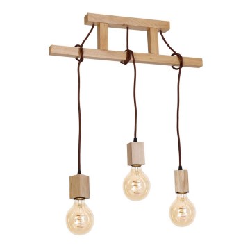 Pendant chandelier JACK 3xE27/40W/230V natural wood