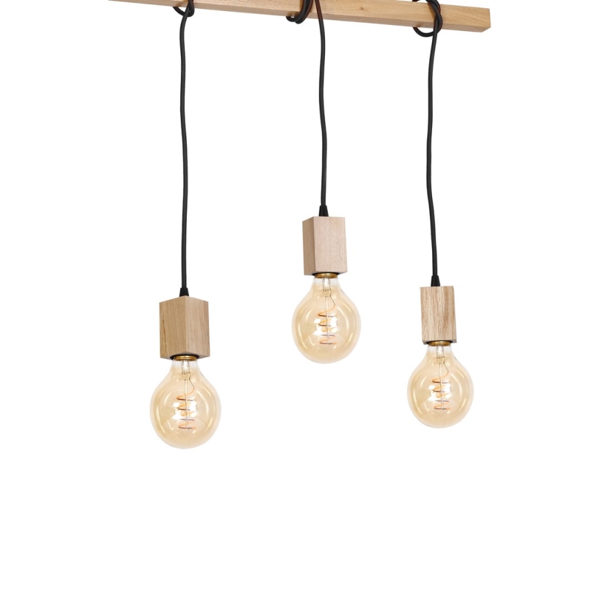 Pendant chandelier JACK 3xE27/40W/230V natural wood