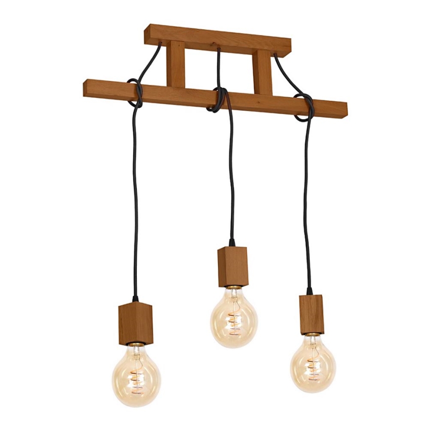 Pendant chandelier JACK 3xE27/40W/230V oak