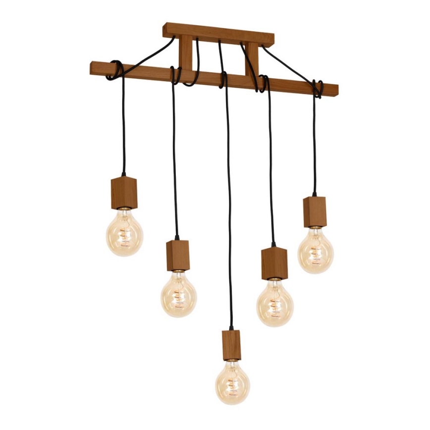 Pendant chandelier JACK 5xE27/40W/230V oak