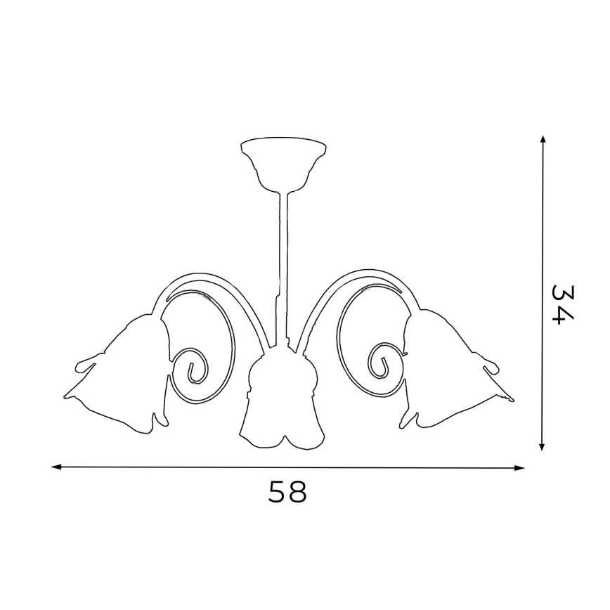 Pendant chandelier KOKARDA 3xE14/60W/230V