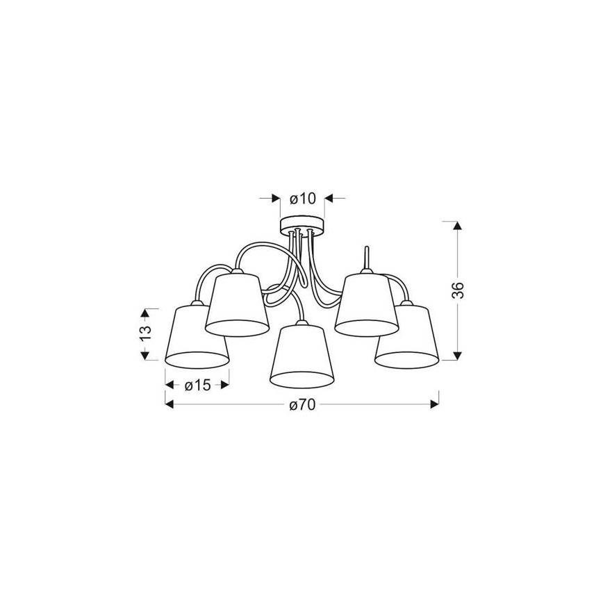 Pendant chandelier LUK 5xE14/40W/230V