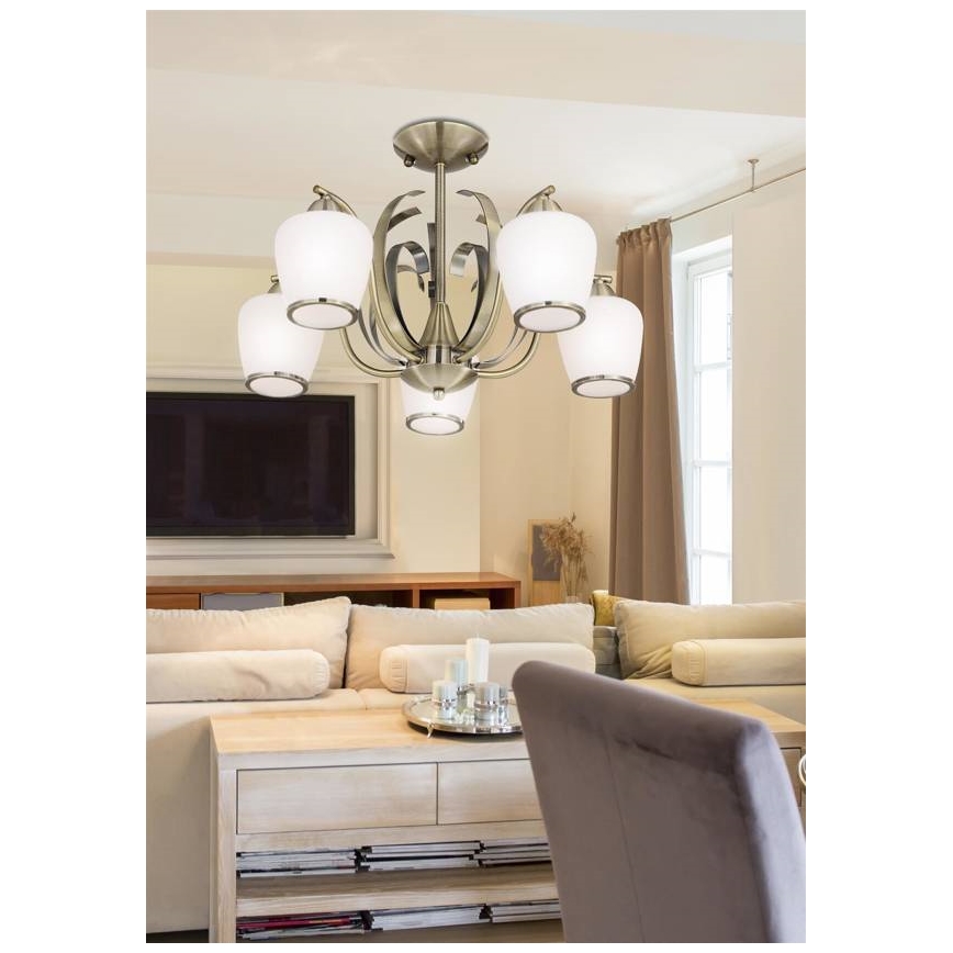 Pendant chandelier OPERA 5xE27/60W/230V