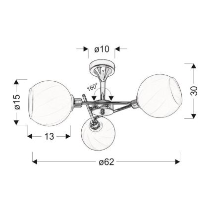 Pendant chandelier RAUL 3xE14/40W/230V