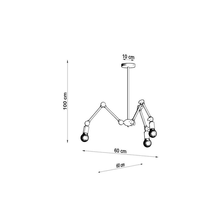 Pendant chandelier STARK 3xE27/60W/230V