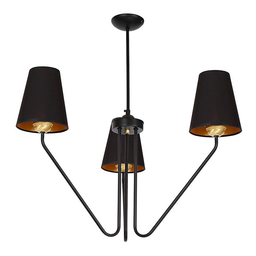 Pendant chandelier VICTORIA 3xE27/60W/230V black