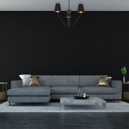 Pendant chandelier VICTORIA 3xE27/60W/230V black