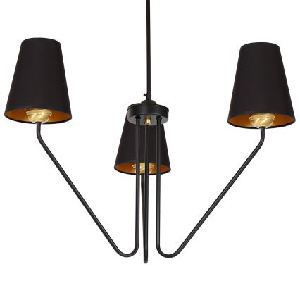 Pendant chandelier VICTORIA 3xE27/60W/230V black