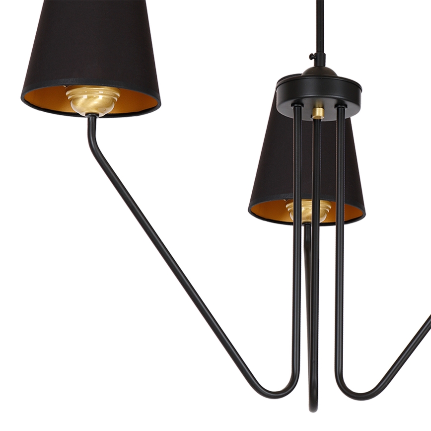Pendant chandelier VICTORIA 3xE27/60W/230V black