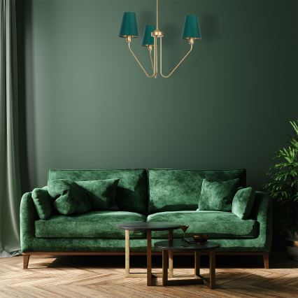 Pendant chandelier VICTORIA 3xE27/60W/230V green