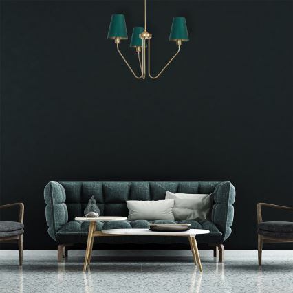 Pendant chandelier VICTORIA 3xE27/60W/230V green