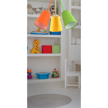 Pendant chandelier WIRE COLOUR 3xE27/60W/230V