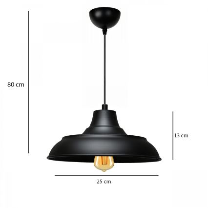 Pendant lamp AYD 1xE27/40W/230V black
