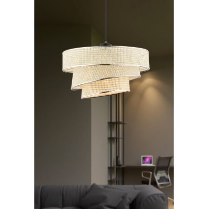 Pendant Lamp COUPER 1xE27/60W/230V cream/glossy chrome
