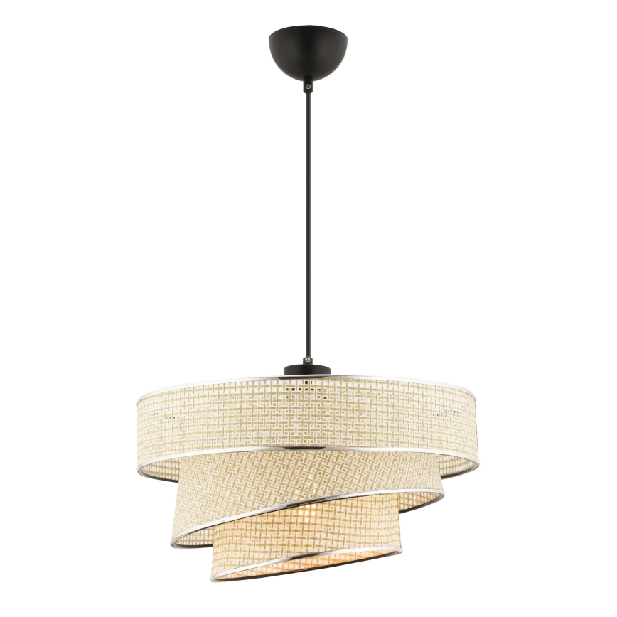 Pendant Lamp COUPER 1xE27/60W/230V cream/glossy chrome