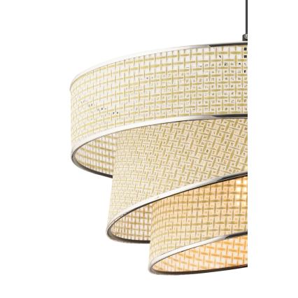 Pendant Lamp COUPER 1xE27/60W/230V cream/glossy chrome