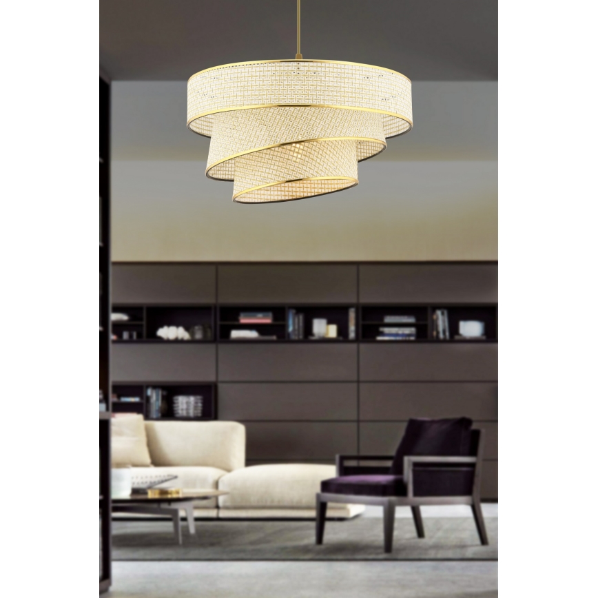 Pendant Lamp COUPER 1xE27/60W/230V cream/gold