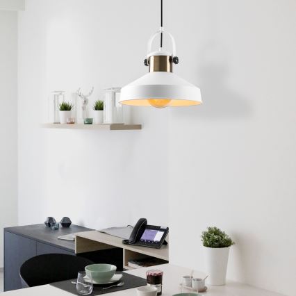 Pendant lamp DODO 1xE27/40W/230V white/bronze