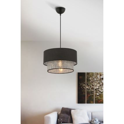 Pendant lamp ECHO 1xE27/60W/230V black/grey