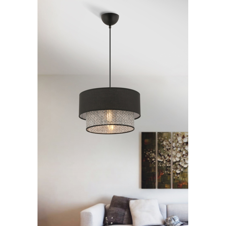 Pendant lamp ECHO 1xE27/60W/230V black/grey