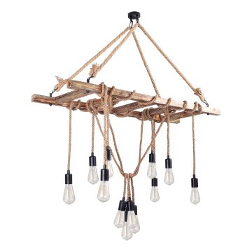 Pendant lamp EREBOS 12xE27/40W/230V brown