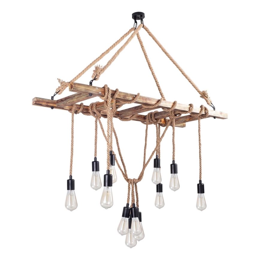 Pendant lamp EREBOS 12xE27/40W/230V brown