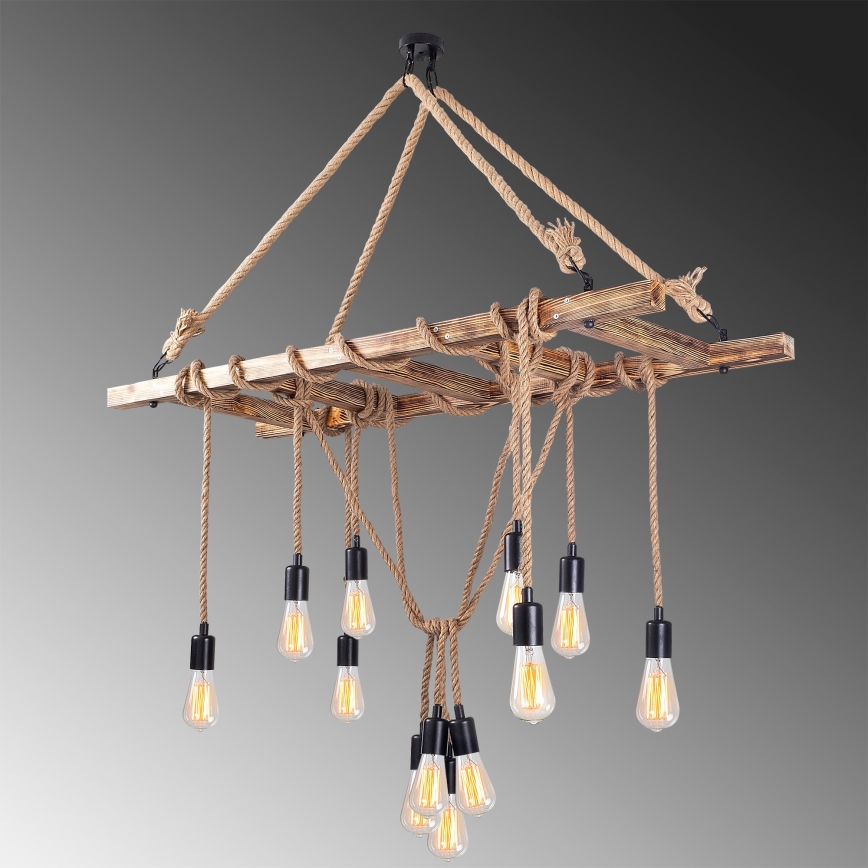 Pendant lamp EREBOS 12xE27/40W/230V brown