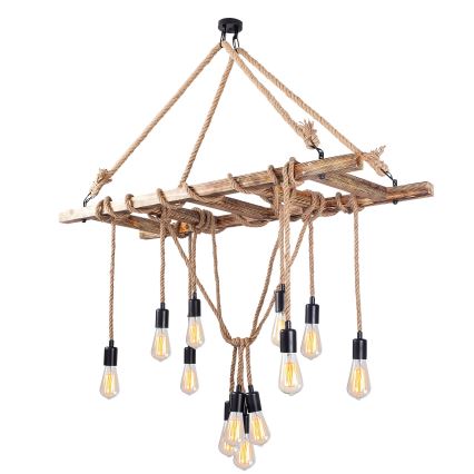 Pendant lamp EREBOS 12xE27/40W/230V brown