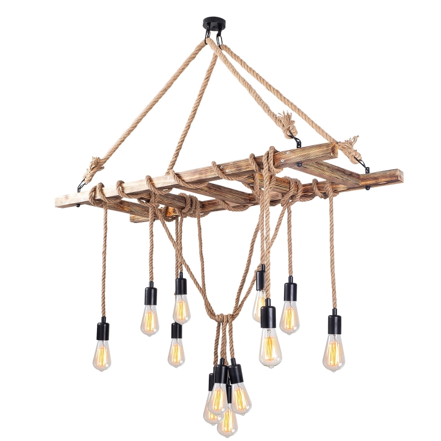 Pendant lamp EREBOS 12xE27/40W/230V brown