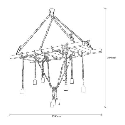 Pendant lamp EREBOS 12xE27/40W/230V brown