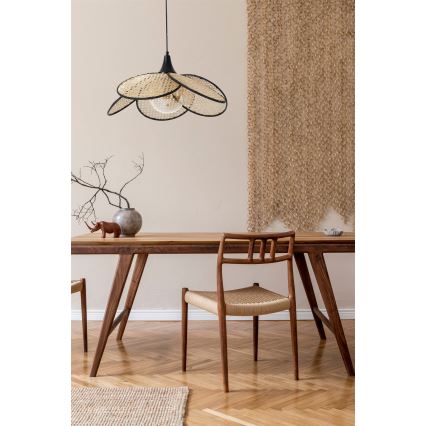 Pendant lamp FUME 1xE27/40W/230V Ø 45 cm black/beige