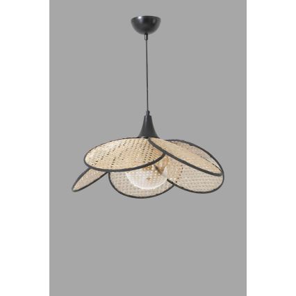 Pendant lamp FUME 1xE27/40W/230V Ø 45 cm black/beige
