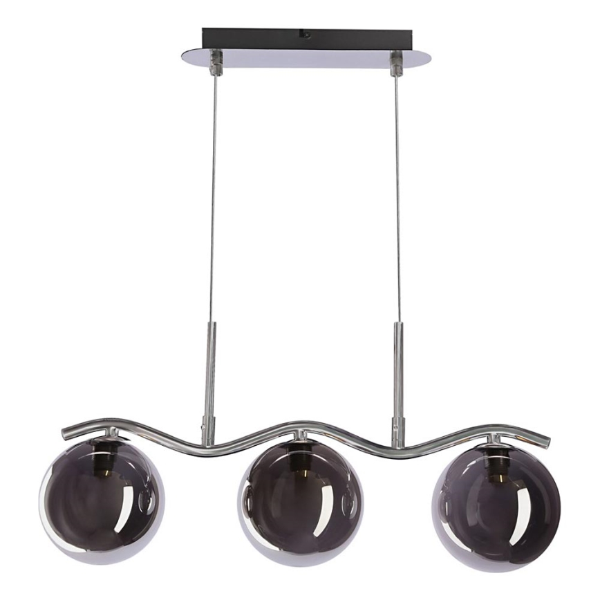 Pendant lamp LUMOS 3xG9/20W/230V smoky black