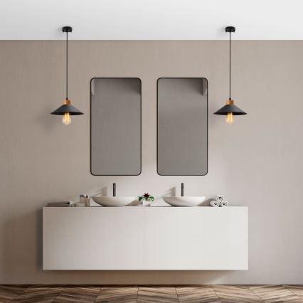 Pendant lamp MANAVGAT 1xE27/40W/230V black/brown